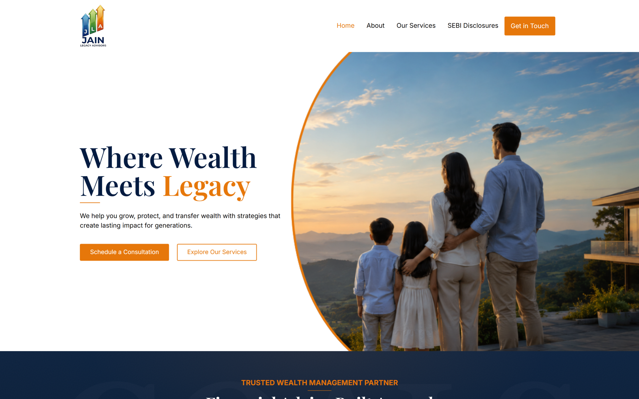 Jain Legacy Advisors SEBI-registered investment advisory website built on WordPress