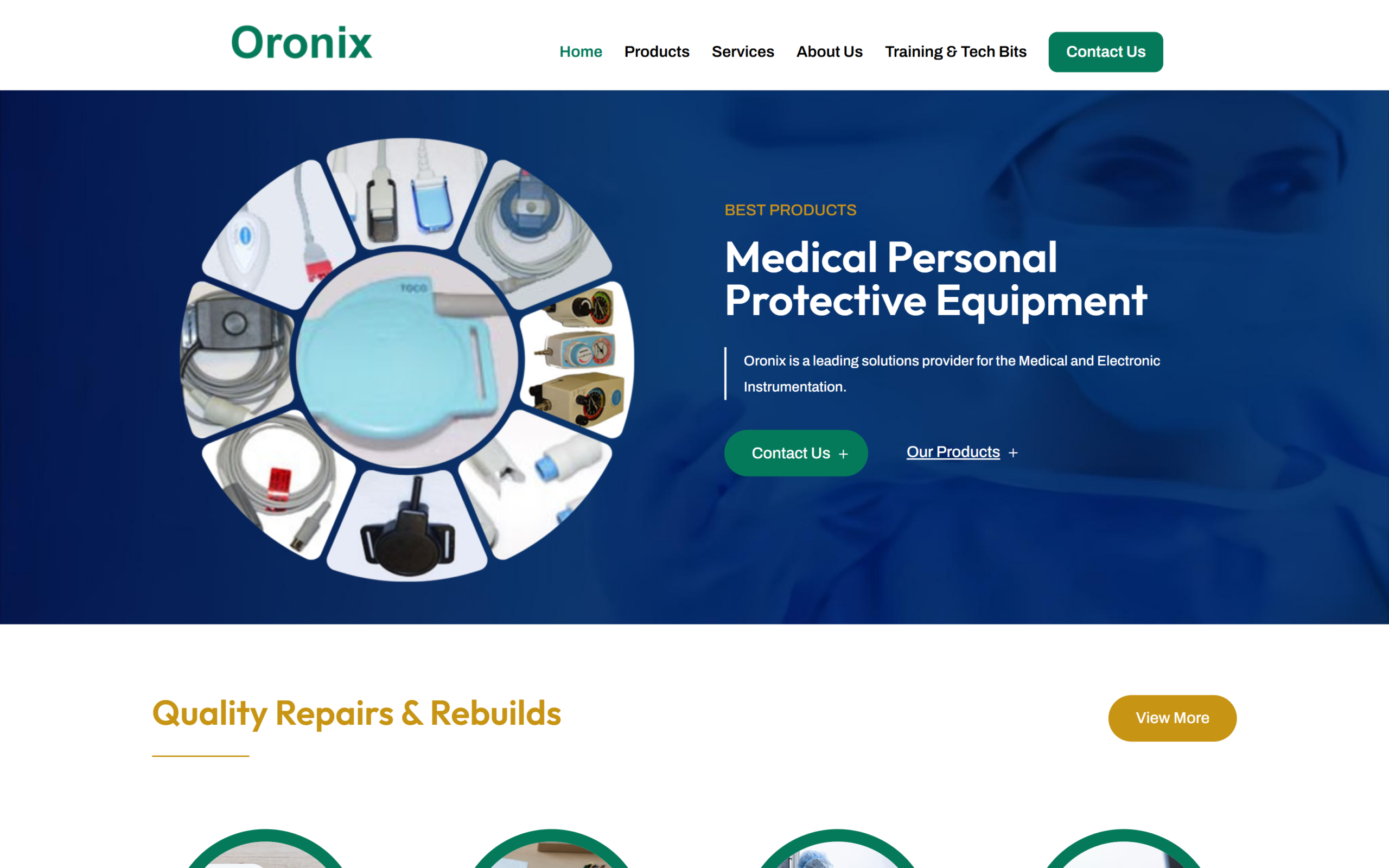 Oronix website built on WordPress by SN Web Works