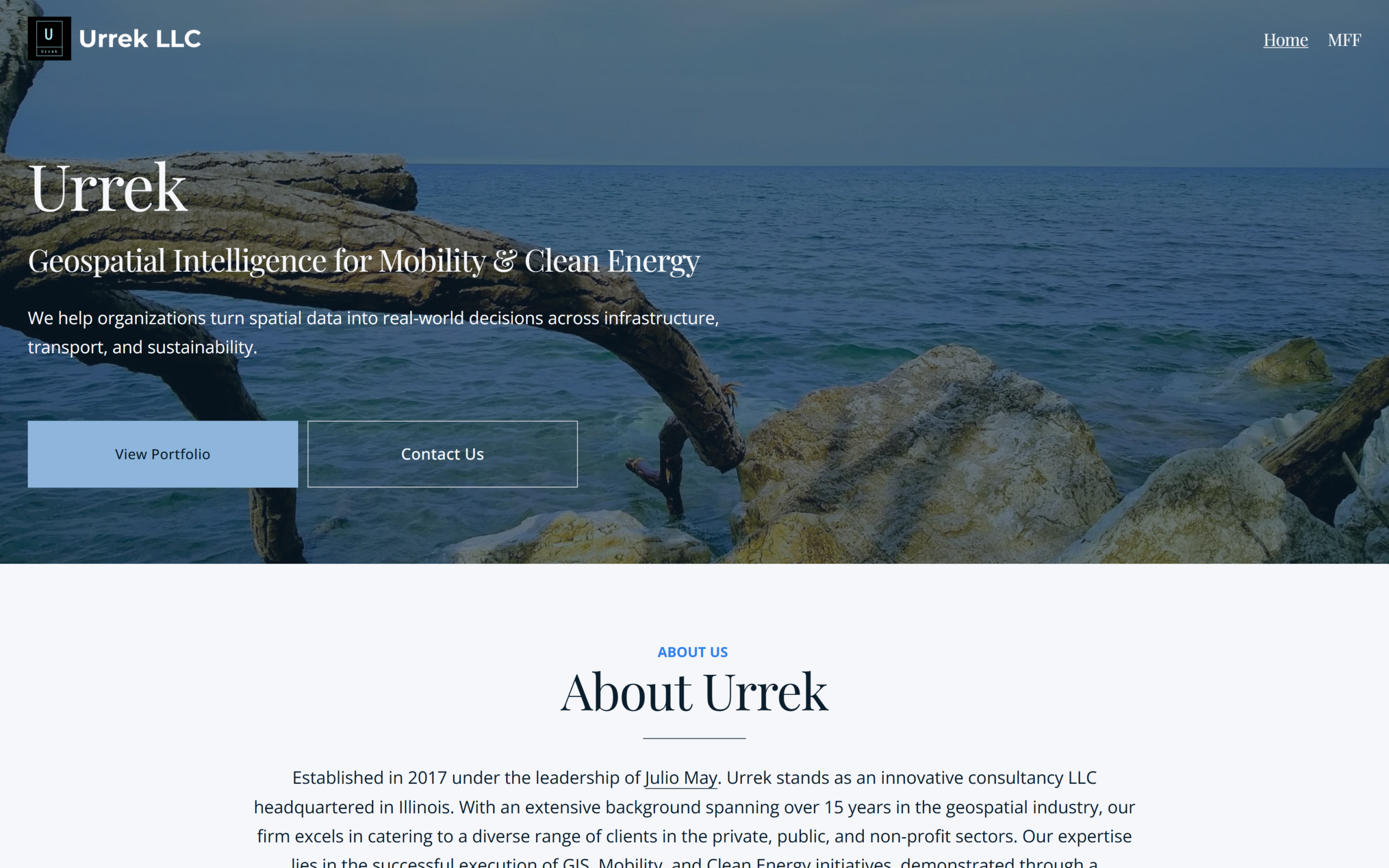Urrek LLC website built on Squarespace by SN Web Works